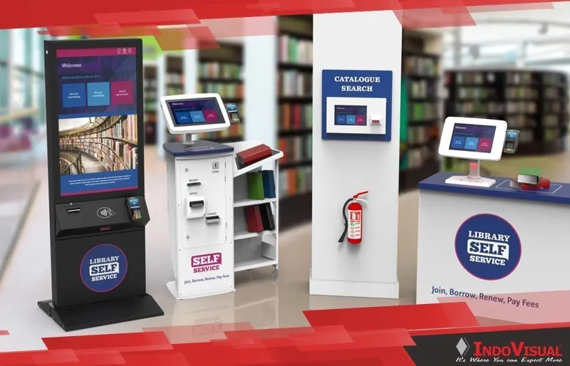 Digital Signage untuk Perpustakaan Sekolah dan Kampus Berbentuk Kios