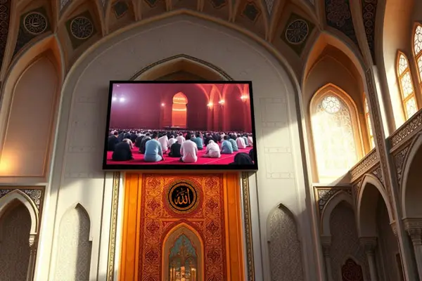 Digital Signage Masjid Digunakan untuk Media Pembelajaran Mengenai Sholat